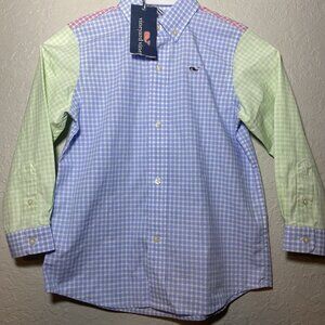 Vineyard Vines by Shep & Ian Whale Shirt Button-Down Graph Checkered Kids 4T